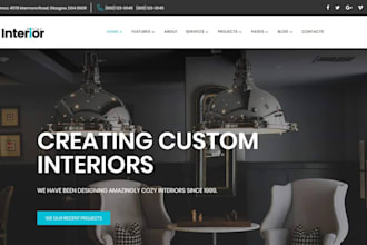 design home decor interior design construction landing page architecture website