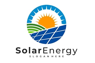 do eye catchy solar panel logo very fast with super color