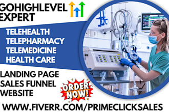 build gohighlevel telehealth landing page telepharmacy telemedicine sales funnel
