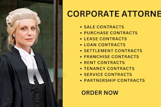 write nda, service, lease, loan, partnership, tenancy, purchase, sale contracts