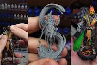 sculpt printable model miniature painting warhammer figure 3d character and ship