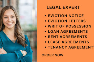 write rent, lease, loan, tenancy agreement, eviction letter and notice