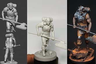 sculpt printable model miniature painting warhammer figure 3d character and ship