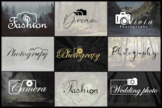 do unique luxury photography signature or handwritten watermark logo design