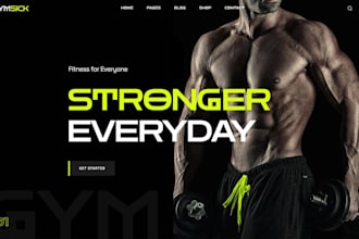 design gym fitness yoga personal trainer workout landing page fitness website
