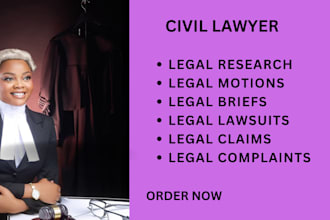 draft legal motions, briefs, claims, lawsuits, petitions, appeals, and research