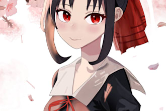 make an illustration of whoever you want in digital anime style for you
