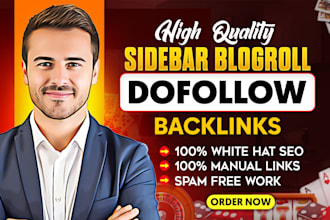 do 200 powerful  permanent da50 blogroll backlinks