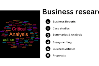 write urgent business case study, analysis, research and summaries