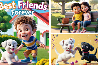 design children story book illustration, story illustration, kids book