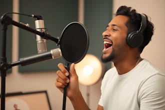 be a gospel christian choir, write pop, or rock song, sing with male vocals