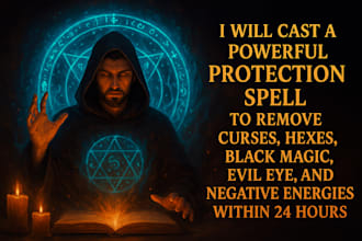 cast a powerful protection spell to remove curses, hexes, black magic, evil eyes