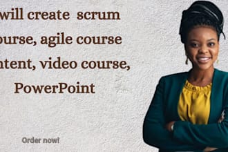 create scrum course, agile course content, video course, powerpoint presentation