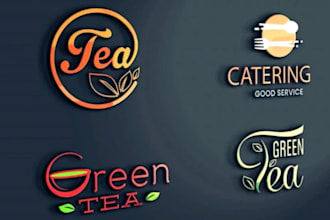 create beautiful tea shop brand logo