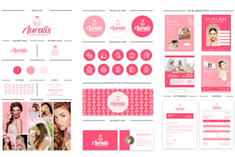 make luxury logo design, social media kit and complete branding kit