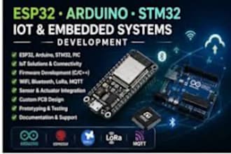 develop embedded firmware for stm32, nrf52, ble, mqtt, AWS, and ota