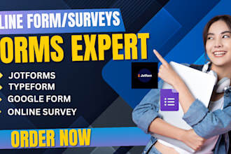 create online form, online survey jotform, google form to gain 500 USA responses