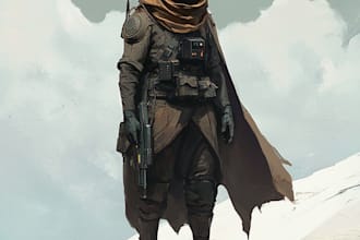 make sci fi, robot and creature concept models illustration
