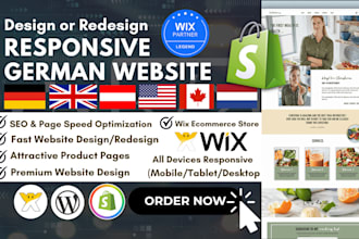 redesign wix website design wix website redesign german or english shopify store