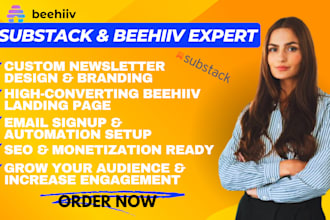 set up design your substack, beehiiv newsletters, beehiiv landing page