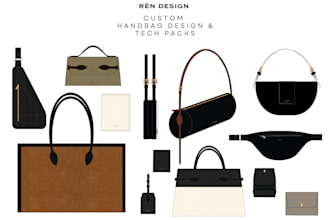 design a luxury handbag or tech pack ready for factory