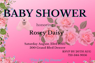 baby shower invitation  unique and high quality