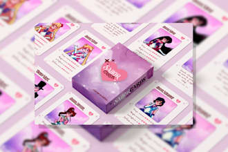 illustrate unique card game design playing card design card box mockup design