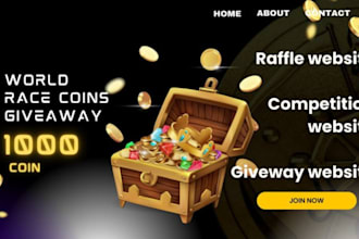 design legal raffle website competition website give away for event website