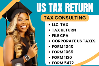 prepare US tax filing, US tax return, llc tax, 1040, 5472 cpa