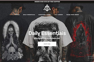 design urban streetwear ecommerce website y2k shopify store clothing website