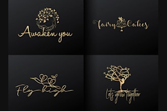 design a unique feminine logo, brand email signature, brand identity kit 4 women