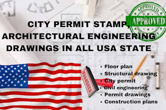 draw, review, stamp architectural drawing, engineering permit drawing floor plan