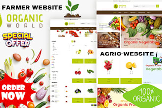 create, design farmer, agriculture page, gardening, fish farm, farming website