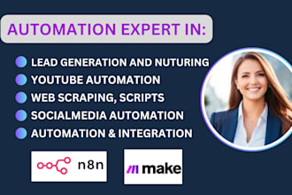 create n8n workflows ai chatbots and make com automations plus fix any issues