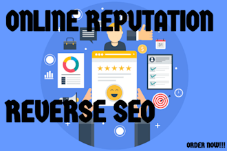 remove negative links, articles, mugshots, cases, and perform reverse SEO