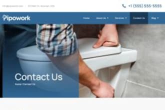 design construction website, remodeling, plumbing wordpress website