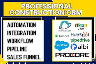 setup improveit 360 unanet salesforce zoho crm hubspot pipedrive procore albi