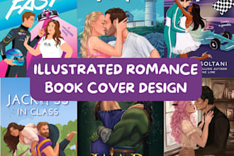 professional illustrated romance book cover design, fantasy novel, gay nsfw art