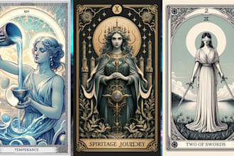 design custom tarot card illustration zodiac tcg oracle cards playing card game