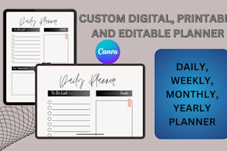 design beautiful planners, calendars, to do list in canva