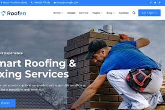 design roofing, construction, plumbing, hvac, remodeling and contractor website