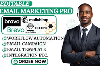 design custom editable beehiv bravo newsletter brevo mailchimp email template va