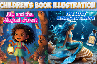design children story book illustration, children animation bedtime story book