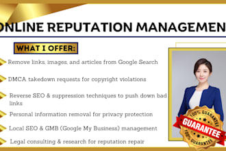 remove and suppress bad link, brand reputation, management, personal information