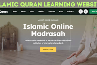 build islamic quran learning website lms online quran class islamic bookshop web