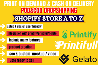 design pod cod shopify etsy godaddy wix duda dropshipping responsive website