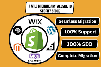 migrate wix, wordpress, squarespace, bigcommerce, magento store to shopify store