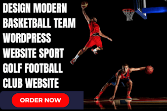 design modern basketball team wordpress website sport golf football club website