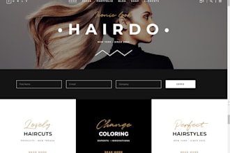 design a beauty salon, cosmetic, fashion, barber or spa website