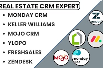 setup monday crm keller williams mojo CRM ylopo freshsales zendesk automation VA